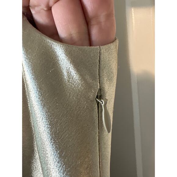 Nili Lotan Anne Gold Satin Midi Dress Size 4 Holiday Cocktail Party Elegant - Picture 11 of 15